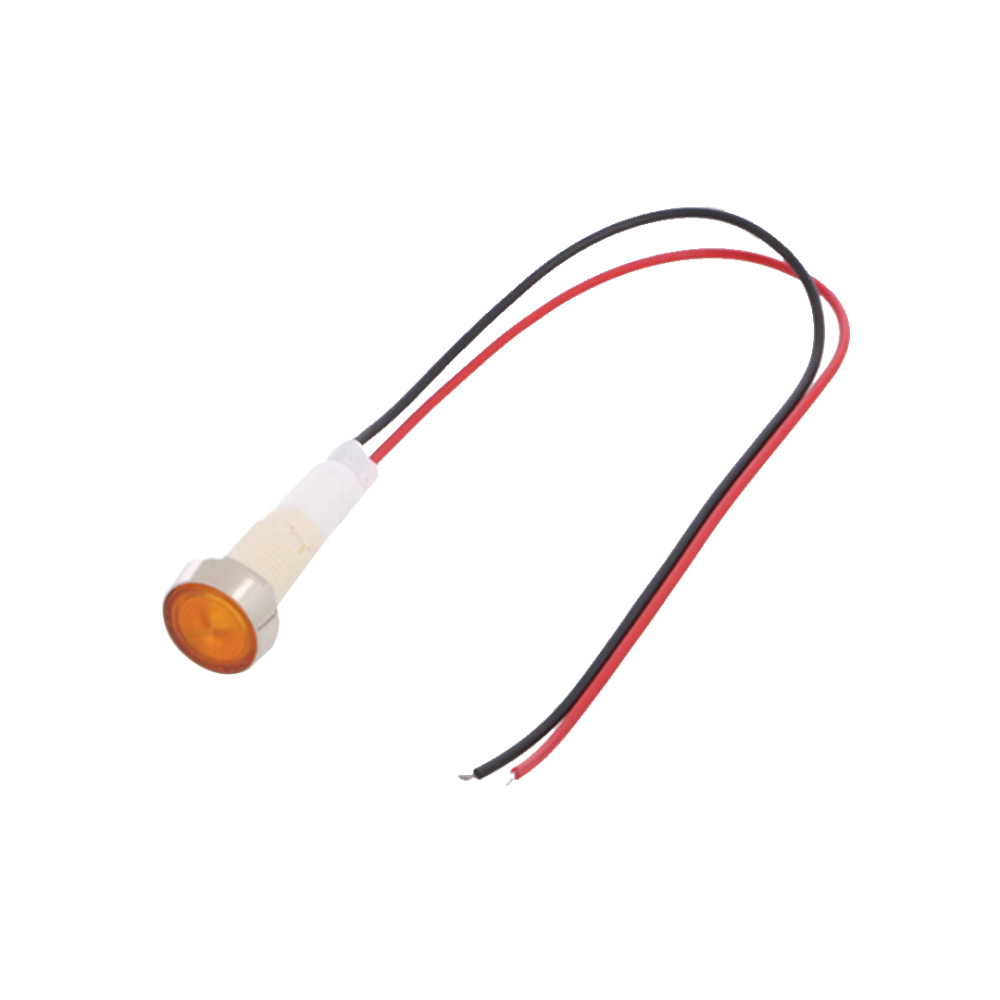 SINALIZADOR LUMINOSO 12V Ø10mm AMARELO C/ FIOS
