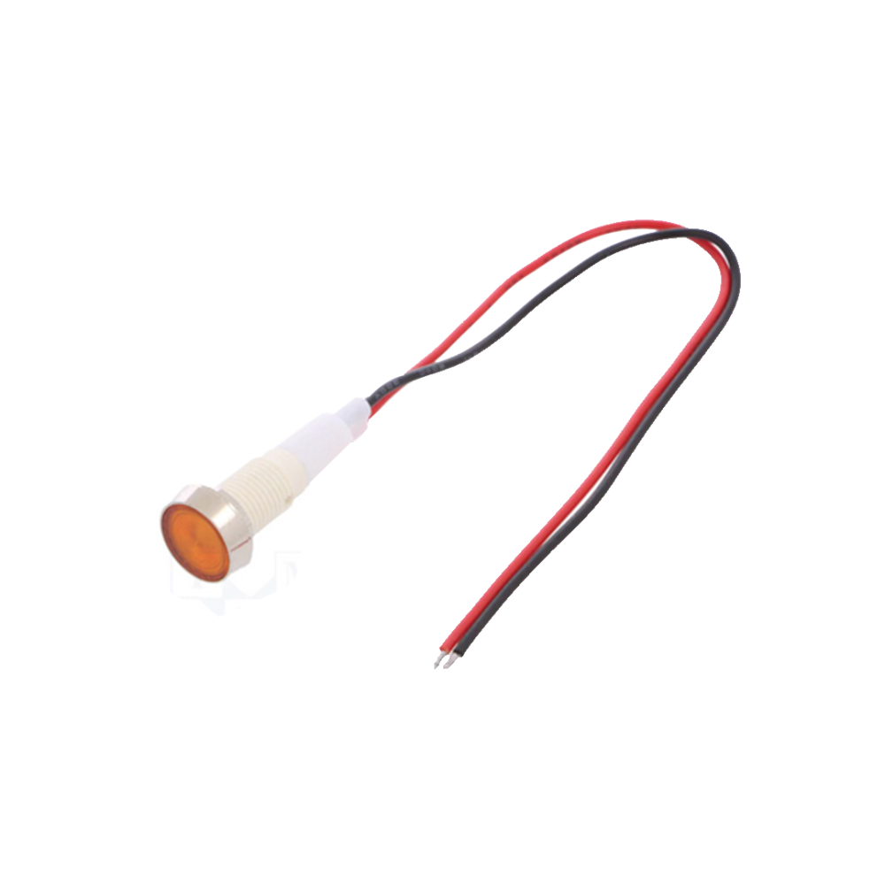 SINALIZADOR LUMINOSO 24V Ø10mm AMARELO C/ FIOS