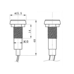 SINALIZADOR LUMINOSO 12V Ø10mm VERDE C/ FIOS