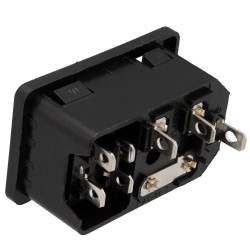 FICHA USA MACHO PAINEL C/FUSIVEL+INTERRUPTOR C/ LUZ VERMELA