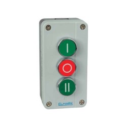 CAIXA C/ 3 INTERRUPTORES VERDE E VERMELHO 1 NO 1NC 1NO IP65