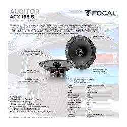 COLUNAS AUTO 2 VIAS FOCAL AUDITOR ACX-165 SLIM
