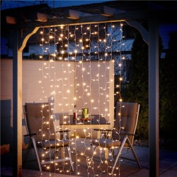 CORTINA 300 LEDS BRANCO QUENTE 3000K IP44 3m