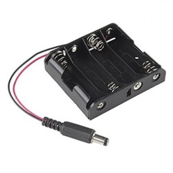 SUPORTE 4 PILHAS LR6 C/ FICHA DC 5.5X2.1mm