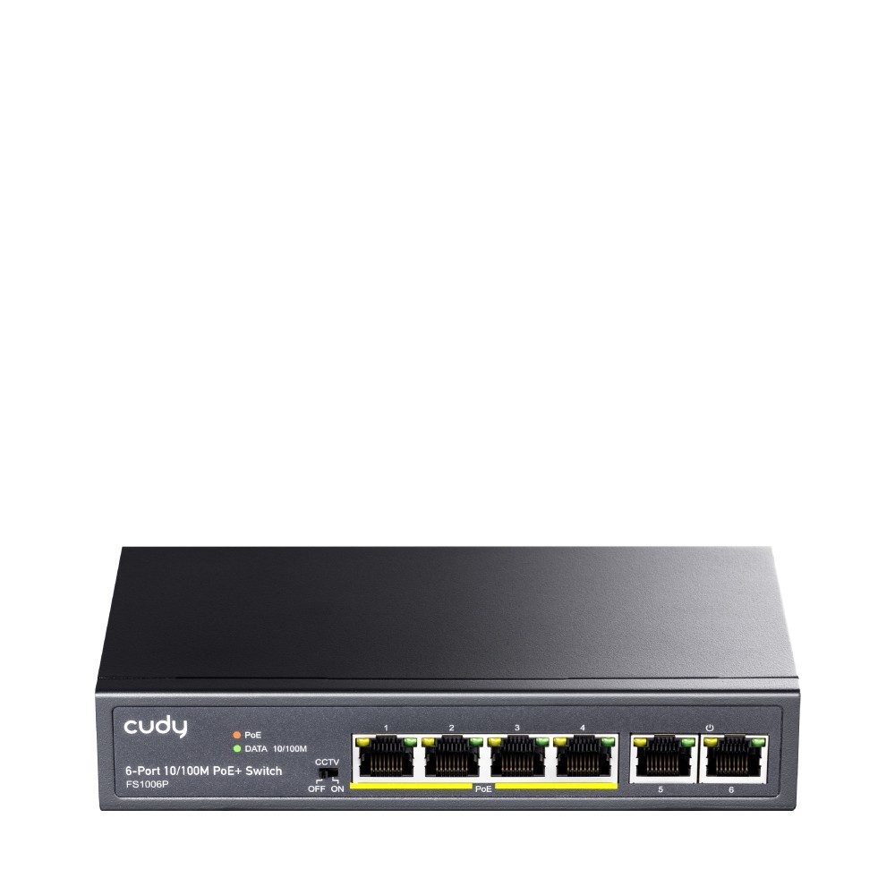 SWITCH 6 PORTAS 10/100Mbps POE+ CUDY