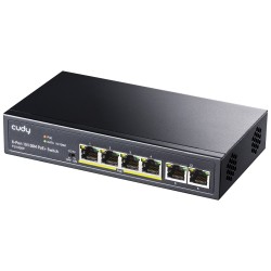 SWITCH 6 PORTAS 10/100Mbps POE+ CUDY