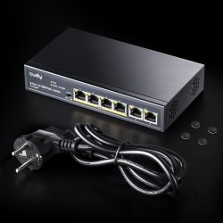 SWITCH 6 PORTAS 10/100Mbps POE+ CUDY