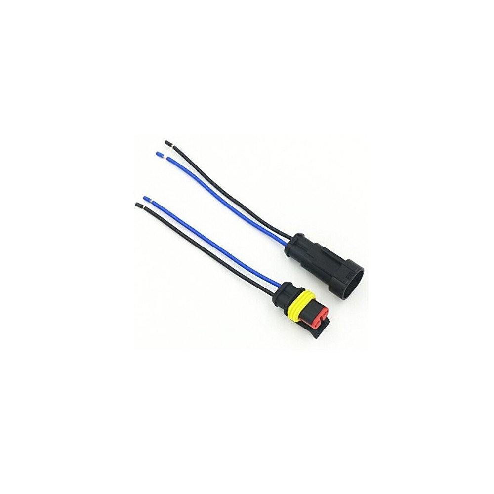 CONJUNTO FICHA AUTOMOTIVA 2P MACHO+FEMEA C/ CABO IP67 SUPERSEAL