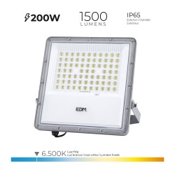 PROJECTOR LED COM PAINEL SOLAR 200W 6500K IP65