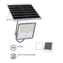 PROJECTOR LED COM PAINEL SOLAR 200W 6500K IP65