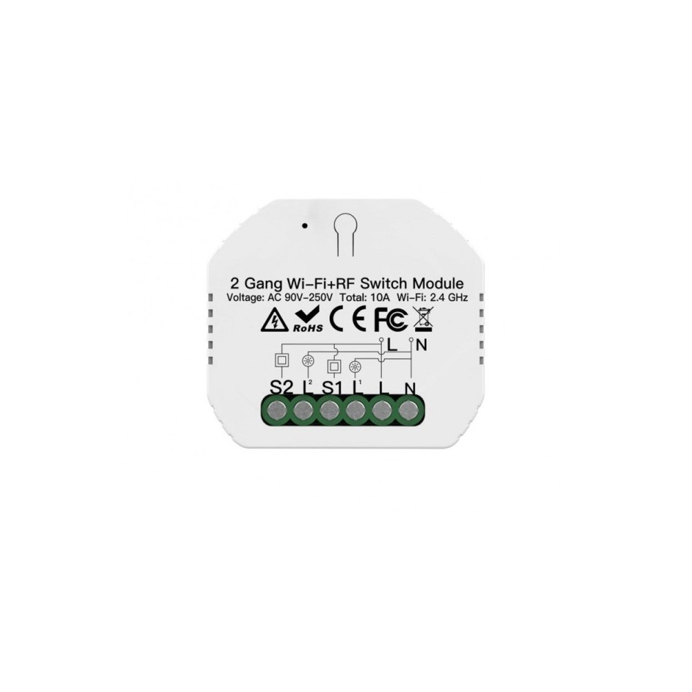MODULO ILUMINAÇÃO 2 CANAIS WIFI + RF 433MHz ZIGBEE