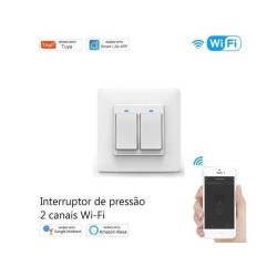 INTERRUPTOR DE PAREDE WIFI C/ 2 CANAIS