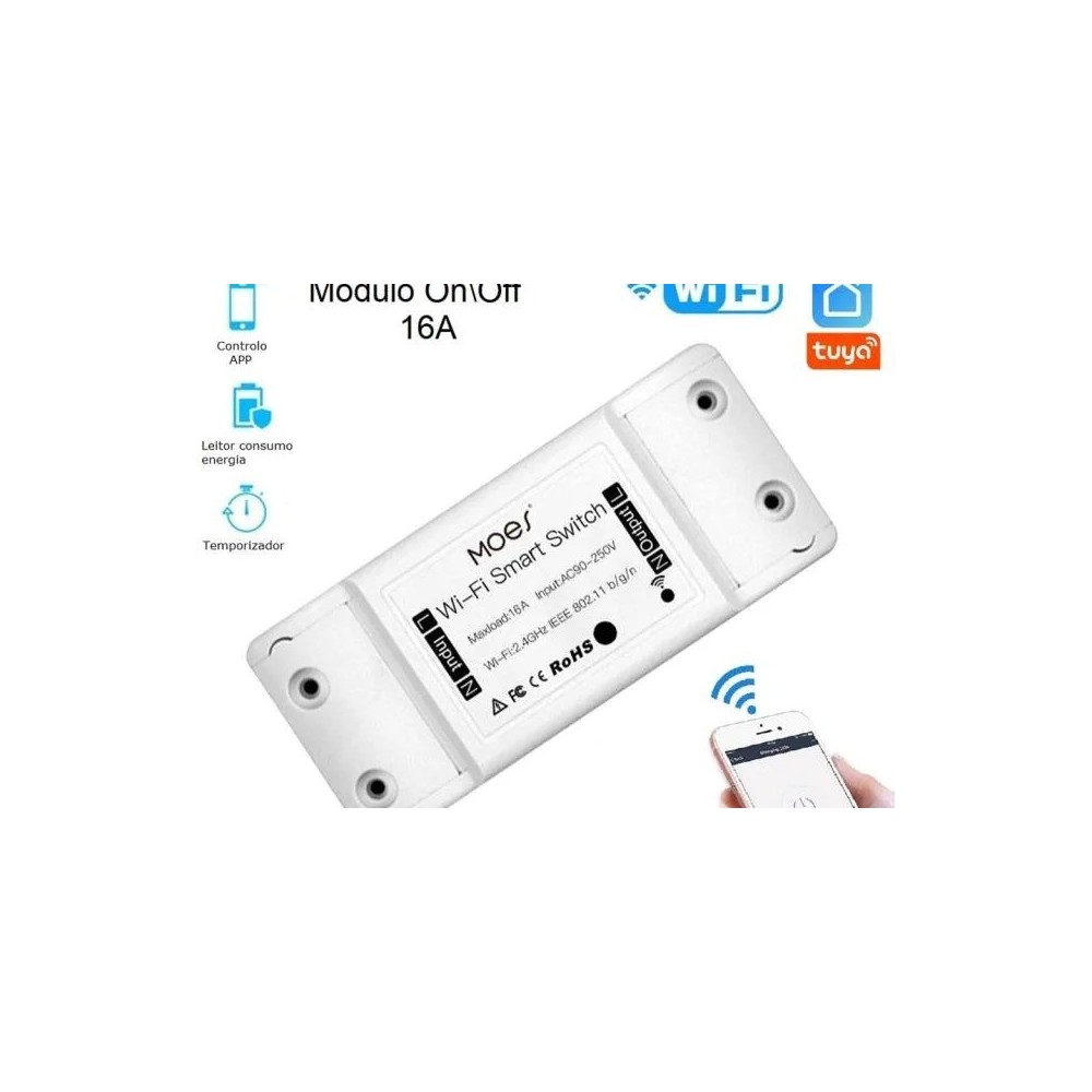 MODULO WIFI ON/OFF 16A C/ LEITOR CONSUMO ENERGIA