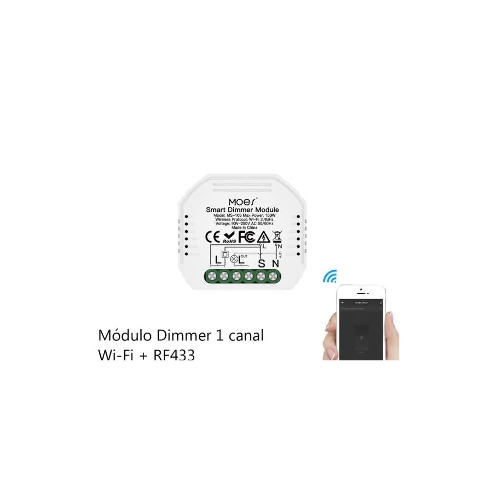 MODULO DIMMER 1 CANAL WIFI + RF 433MHZ