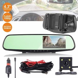 CAMERA VIGILANCIA FHD P/ AUTOMOVEL ESPELHO RETROVISOR