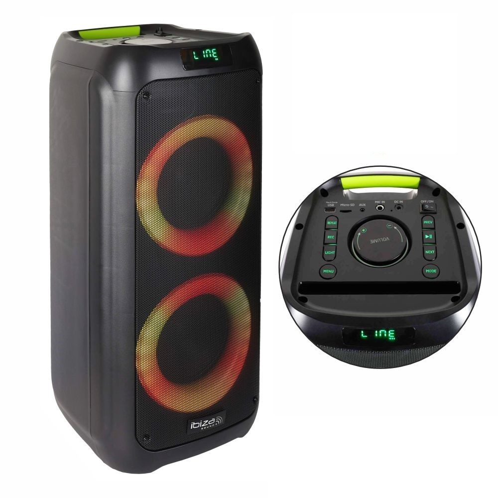 IBIZA LYRA400 COLUNA PORTATIL 2X6.5" 300W USB/SD/AUX/BT