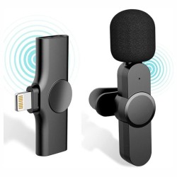 MICROFONE S/ FIOS LAPELA C/ RECEPTOR FICHA LIGHTNING