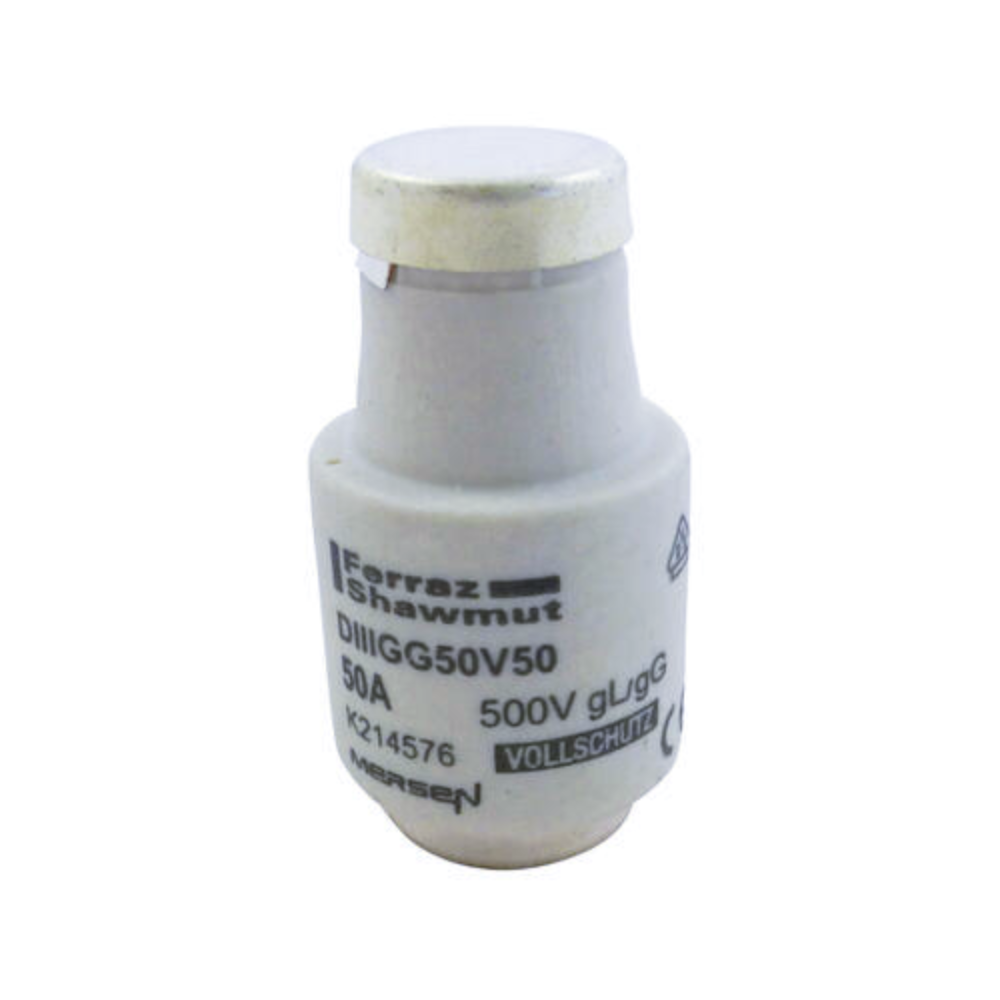 FUSIVEL CERAMICO INDUSTRIAL gG DIII 50A 500VAC