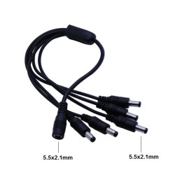 CABO 1 FICHA DC FEMEA / 5 FICHAS DC MACHO 5.5X2.1mm