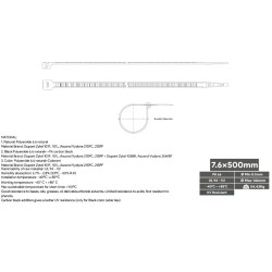 PACK 100 ABRACADEIRAS NYLON PRETA 500x7.6mm