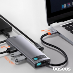 CONVERSOR HUB USB-C P/ HDMI, USB-A, USB-C, RJ45, SD, MICRO SD