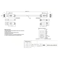 CABO USB-A 3.0 MACHO PARA MICRO USB-B MACHO 0.9MT