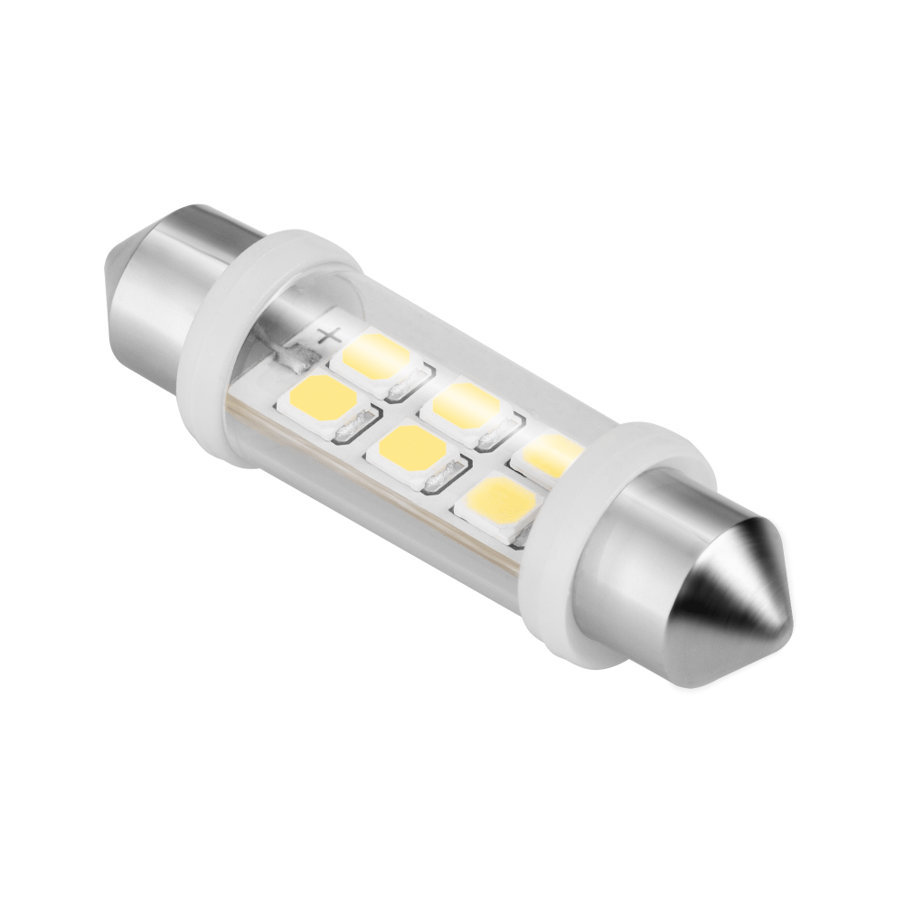 LAMPADA 10x40 12V 1W 6xSMD 6500K SV8.5 PARA AUTOMOVEL