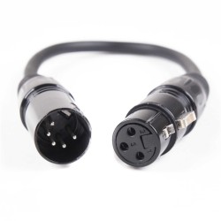 ADAPTADOR XLR 3 PINOS FEMEA PARA 5 PINOS MACHO 30CM