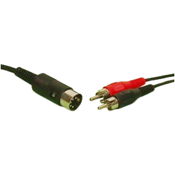 EXTENSAO AUDIO DIN 5P MACHO / 2x RCA MACHO
