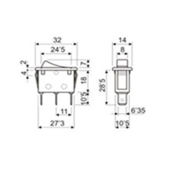 INTERRUPTOR TEIMOSO (ON)-OFF-(ON) 3T 16A 250V