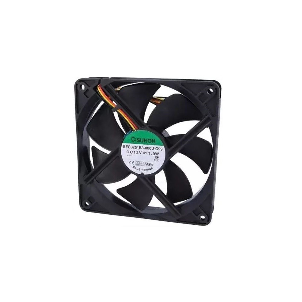 VENTILADOR 12VDC 120X120X25mm 3 FIOS SUNON
