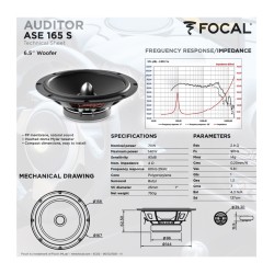 COLUNAS AUTO 2 VIAS FOCAL AUDITOR ASE-165 SLIM