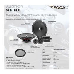 COLUNAS AUTO 2 VIAS FOCAL AUDITOR ASE-165 SLIM