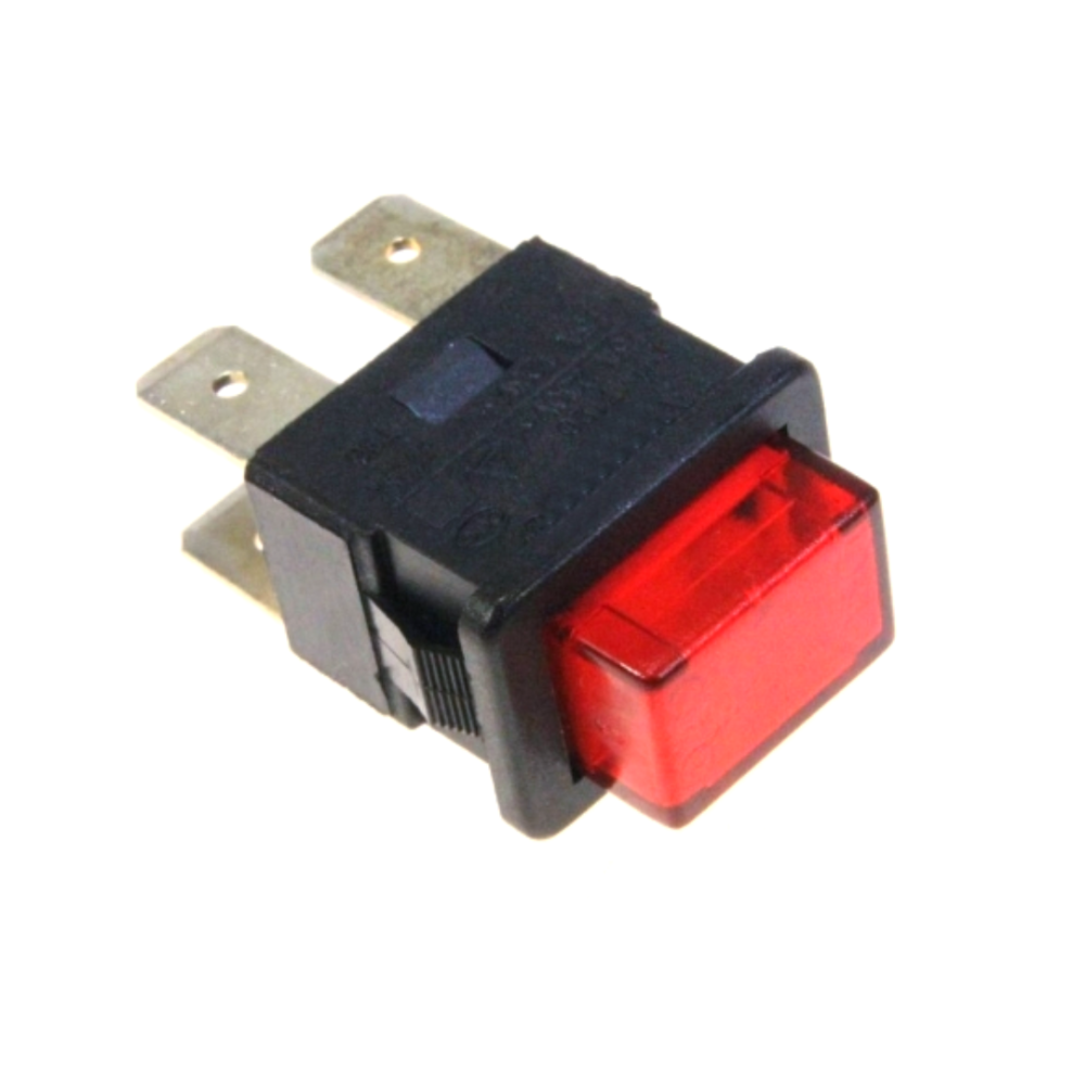 INTERRUPTOR BIPOLAR 13X20MM  4 TERMINAIS VERMELHO