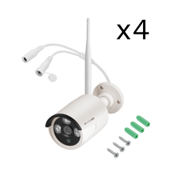 KIT 4 CAMARAS VIGILANCIA IP66 C/ LCD 10.1" WIFI TUYA