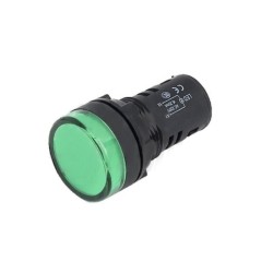 PILOTO REDONDO PAINEL Ø19.5mm 12V VERDE