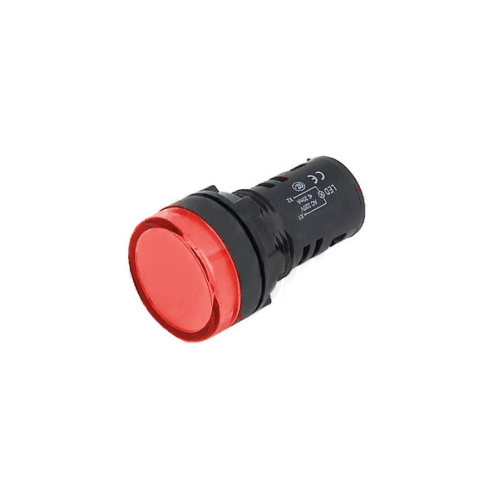 PILOTO REDONDO PAINEL 19.5mm 12V VERMELHO