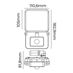 PROJECTOR LED 6000K FRAMELESS 20W C/ SENSOR
