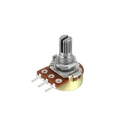 POTENCIOMETRO MINIATURA METAL VEIO ESTRIADO 500K VEIO 6mm
