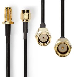 CABO DE ANTENA SMA WIFI MACHO FEMEA 1MT