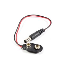 SUPORTE PARA PILHA DE 9V COM FICHA JACK 5.5x2.1