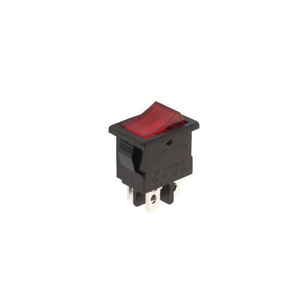 INTERRUPTOR 13x20mm LUMINOSO VERMELHO 4T
