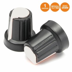 BOTAO PLASTICO PARA POTENCIOMETRO 15x17mm