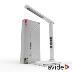 CANDEEIRO LED SECRETARIA C/ RELOGIO CALENDARIO TEMPERATURA ALARME