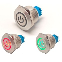 INTERRUPTOR ANTI VANDALO Ø22mm OFF-ON 24V VERDE/VERMELHO
