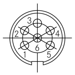 FICHA CIRCULAR MACHO 6PIN AMPHENOL