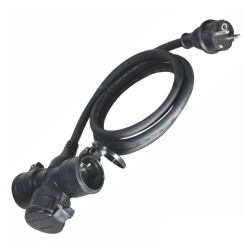 EXTENSAO CORRENTE SCHUKO 1 MACHO / 3 FEMEAS 0.5MT