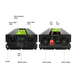 INVERSOR 24 VDC PARA 230VAC 3000W ONDA PURA C/ LCD