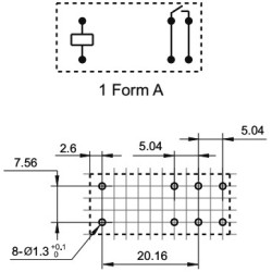 RELE ELETROMAGNETICO SPST-NO 12VDC 16A 250AVC