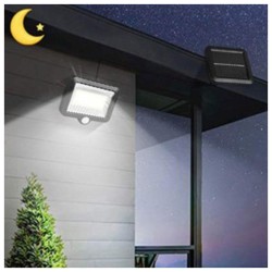 CANDEEIRO EXTERIOR COM SENSOR PIR COM PAINEL SOLAR